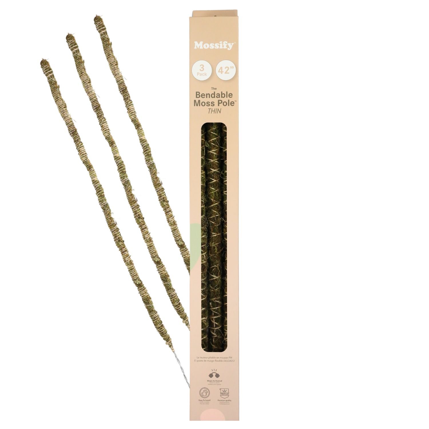 3 Pack Bendable Moss Pole Thin – Flexible Support for Plants: 30" Bendable Moss Pole™ THIN