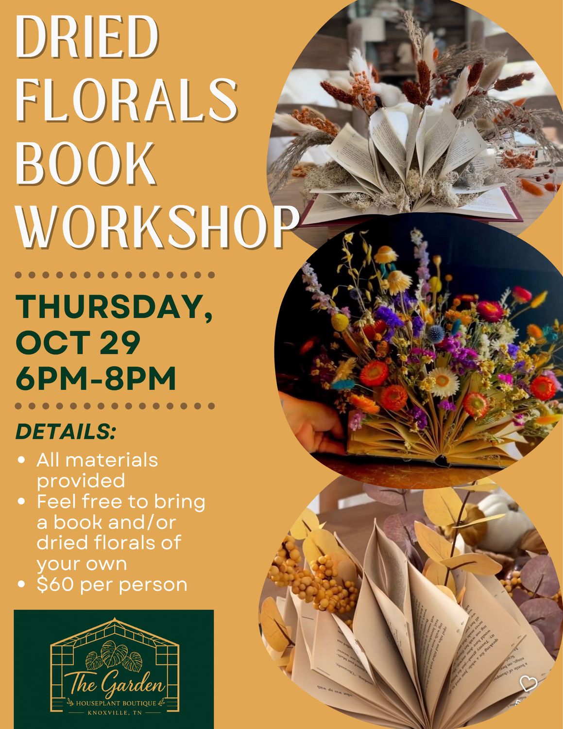 October 29 Dried Florals Book Workshop
