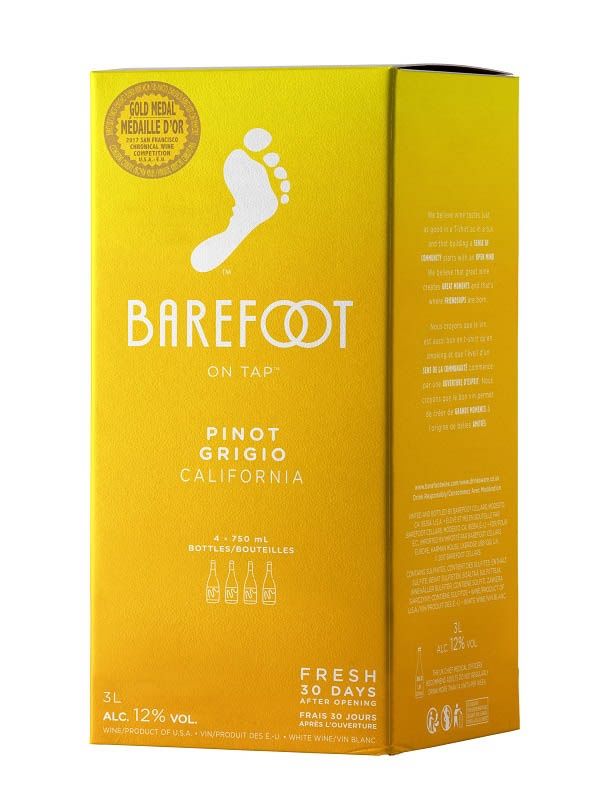 BAREFOOT PINOT GRIGIO 3L BIB
