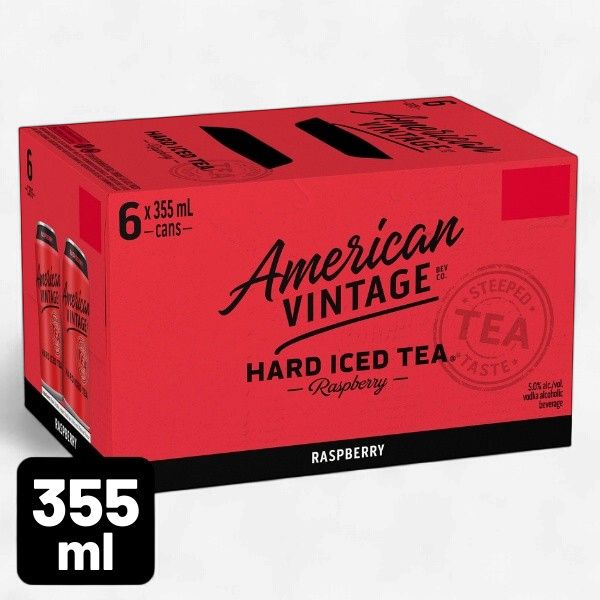 AMERICAN VINTAGE HARD ICED TEA RASPBERRY 6X355ML
