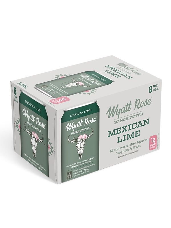 WYATT ROSE RANCH WATER MEXICAN LIME 6x355mL