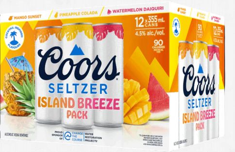 COORS SELTZER ISLAND BREEZE MIXER