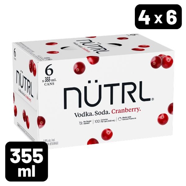 NUTRL VODKA SODA - CRANBERRY 6PK