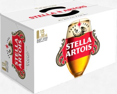 STELLA ARTOIS, 355ML 15UC CAN SLEEK **