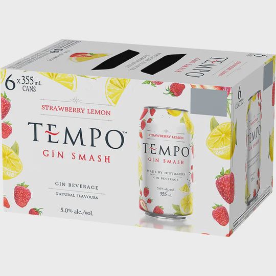 TEMPO GIN SMASH STRAWBERRY LEMON 355 ML***