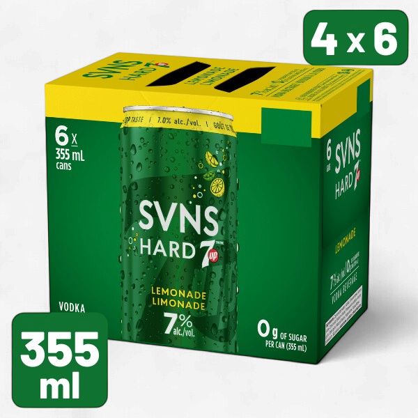 SVNS HARD 7UP LEMONADE 6X355ML