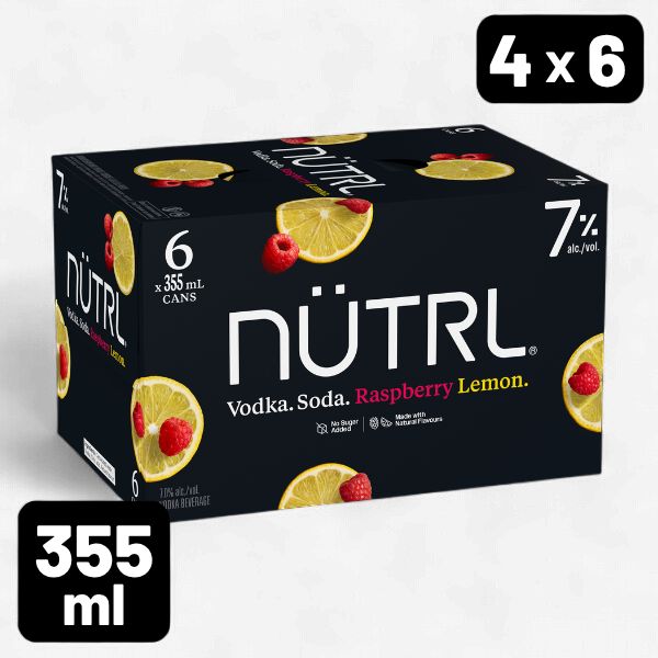 NUTRL7 RASP LEMON NM, 355ML 6UC CAN