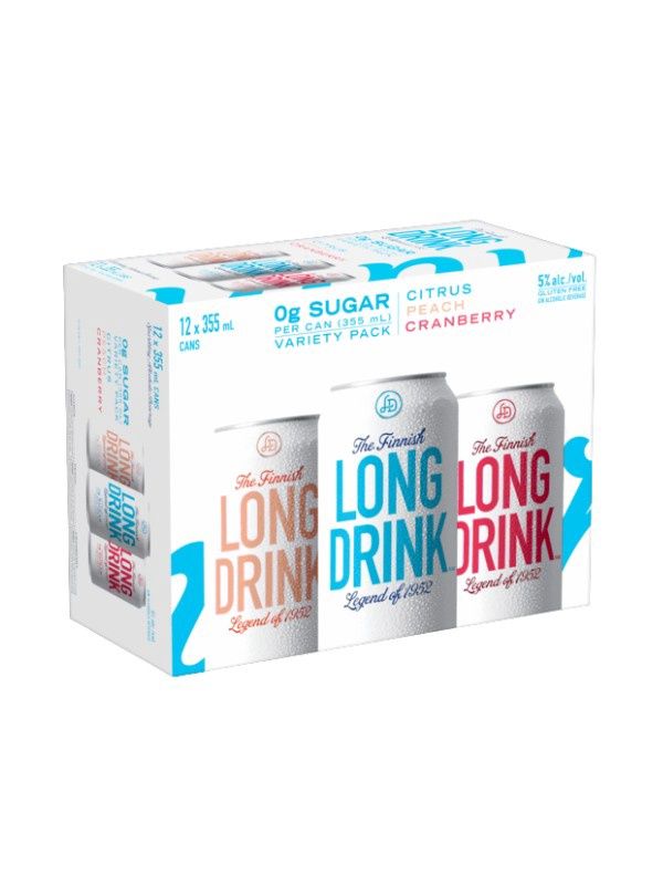 FINNISH LONG DRINK ZERO SUGAR VARIETY 12X355ML
