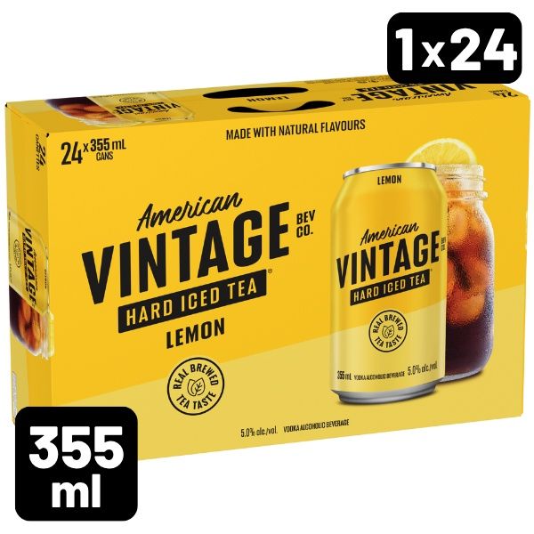 AMERICAN VINTAGE LEMON HARD ICED TEA 24 X Can 355 ml