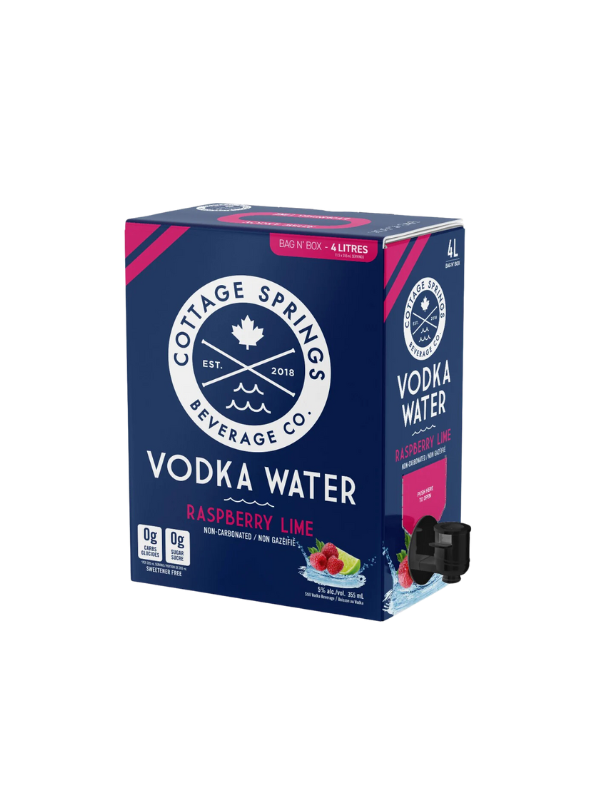 COTTAGE SPRINGS RASPBERRY LIME VODKA WATER 4L