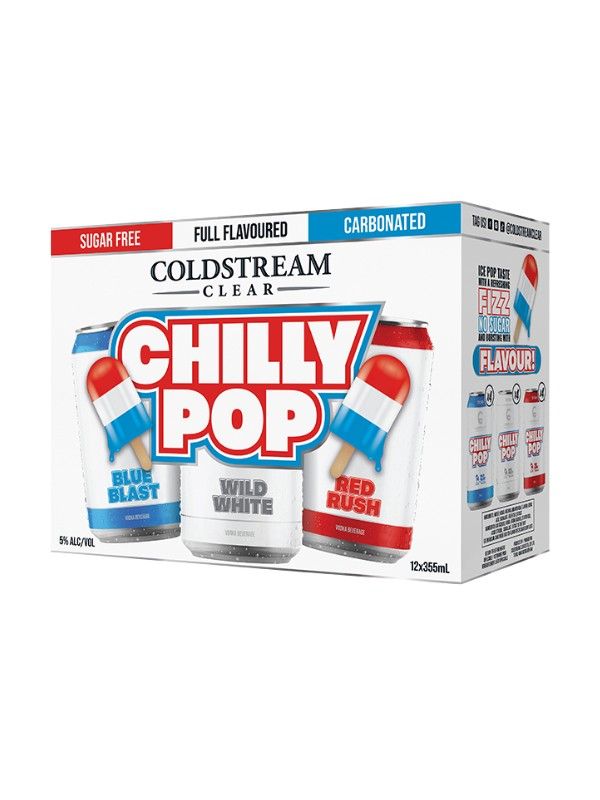 COLDSTREAM CLEAR CHILLY POP VARIETY 12 x 355ml CAN