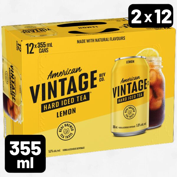 AMERICAN VINTAGE HARD ICED TEA LEMON12PK