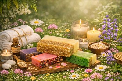 Handmade soap slices