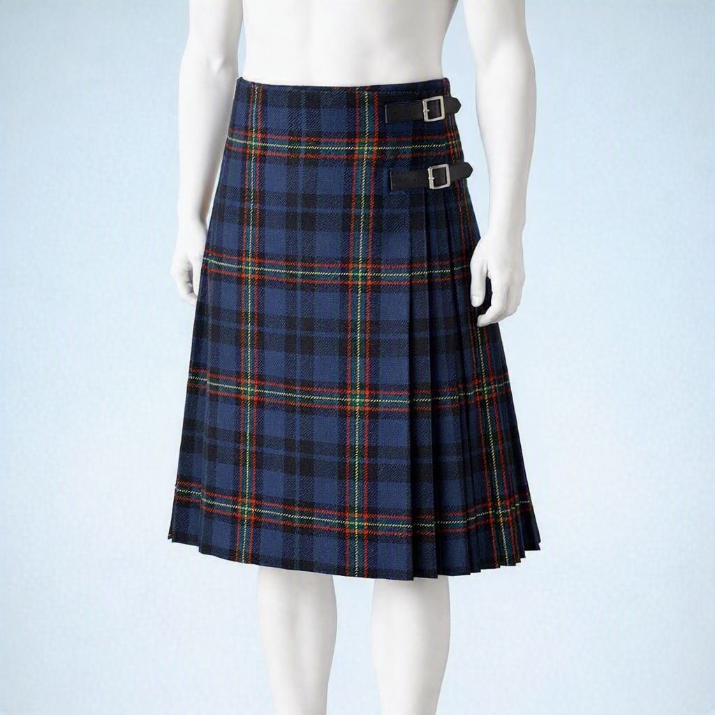 Blue Light Tartan - Traditional Scottish Gent's Hand Sewn 8-Yard Kilt