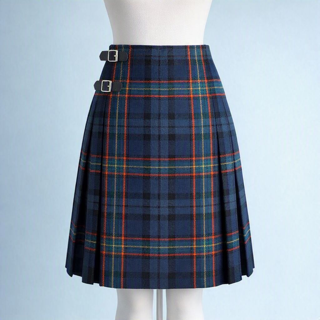 Blue Light Tartan - Traditional Scottish Lady's Hand Sewn 5-Yard Kilt