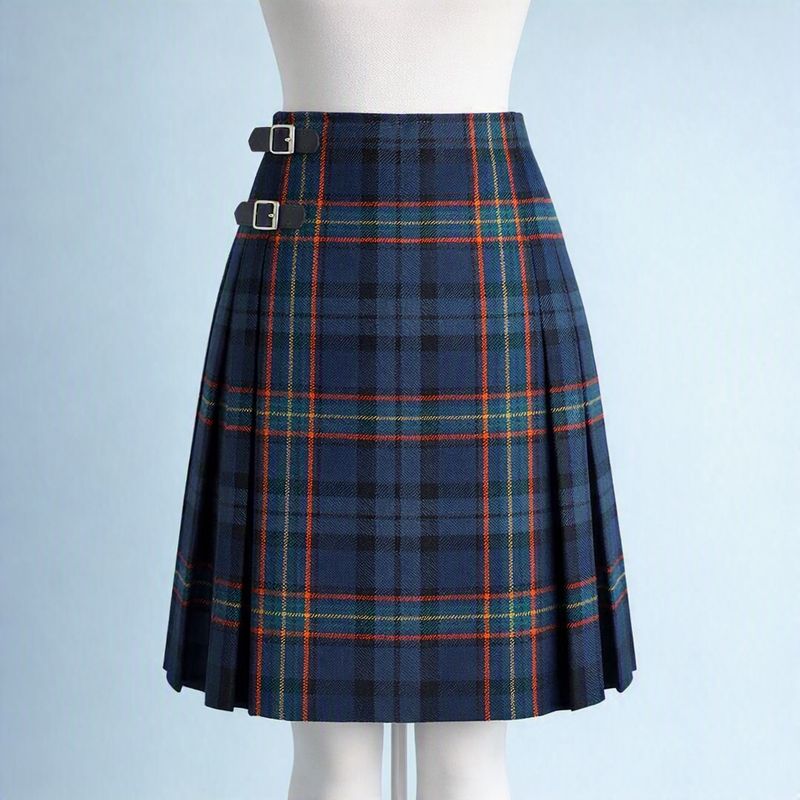Blue Light Tartan - Traditional Scottish Lady's Hand Sewn 5-Yard Kilt