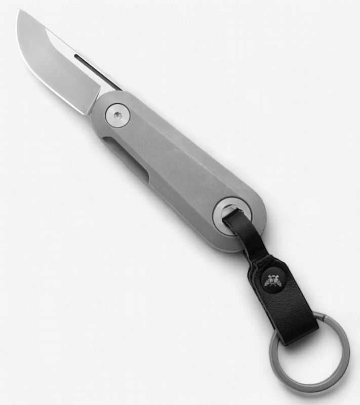 Flytanium Minim Keychain Folder / Bead Blast Titanium / D2