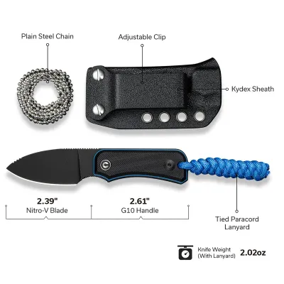 Civivi Baby Banter Fixed Black/Blue / SW / Nitro-V / DP