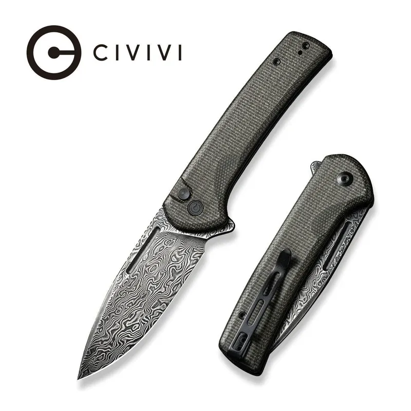 Civivi Conspirator Black Micarta / Damascus / DP