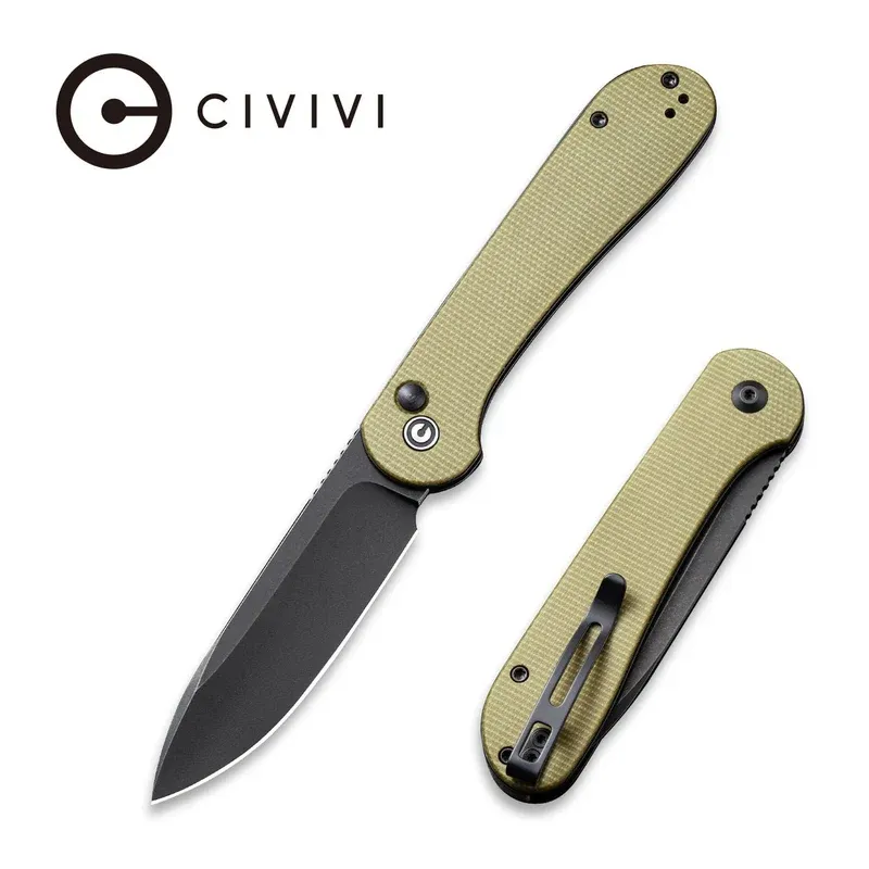 Civivi Elementum Button Lock Olive Micarta / BSW / 14C28N / DP
