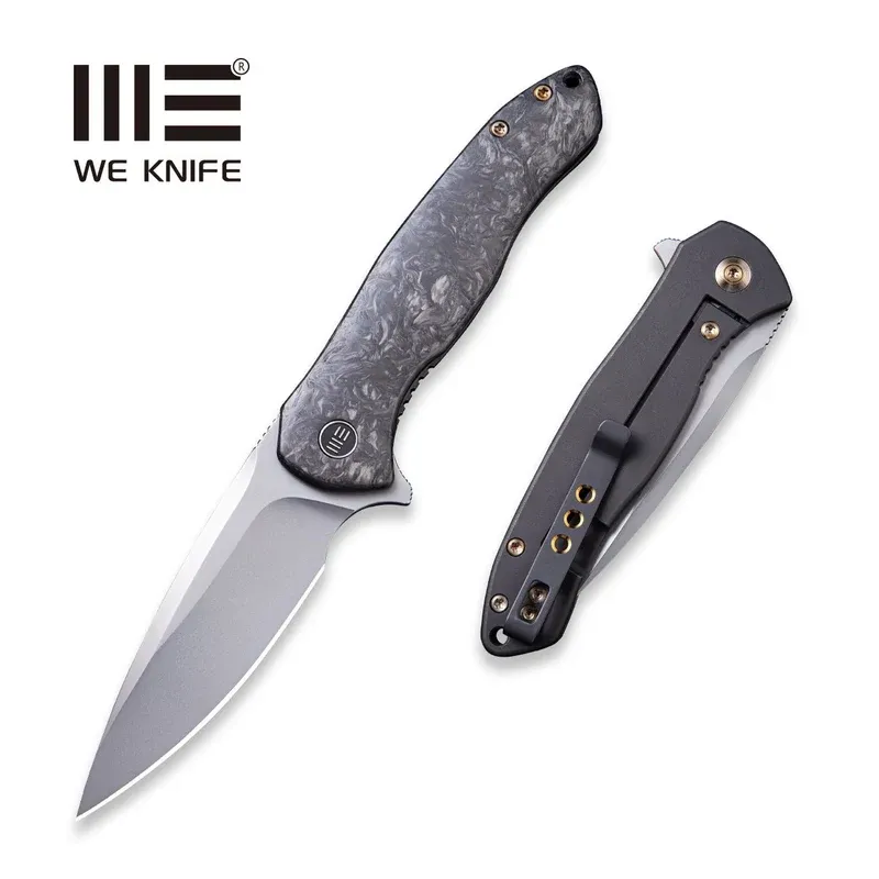 WE Knife Kitefin Marbel Carbon Fiber / Blk Titanium Lock Side / BB / S35VN /