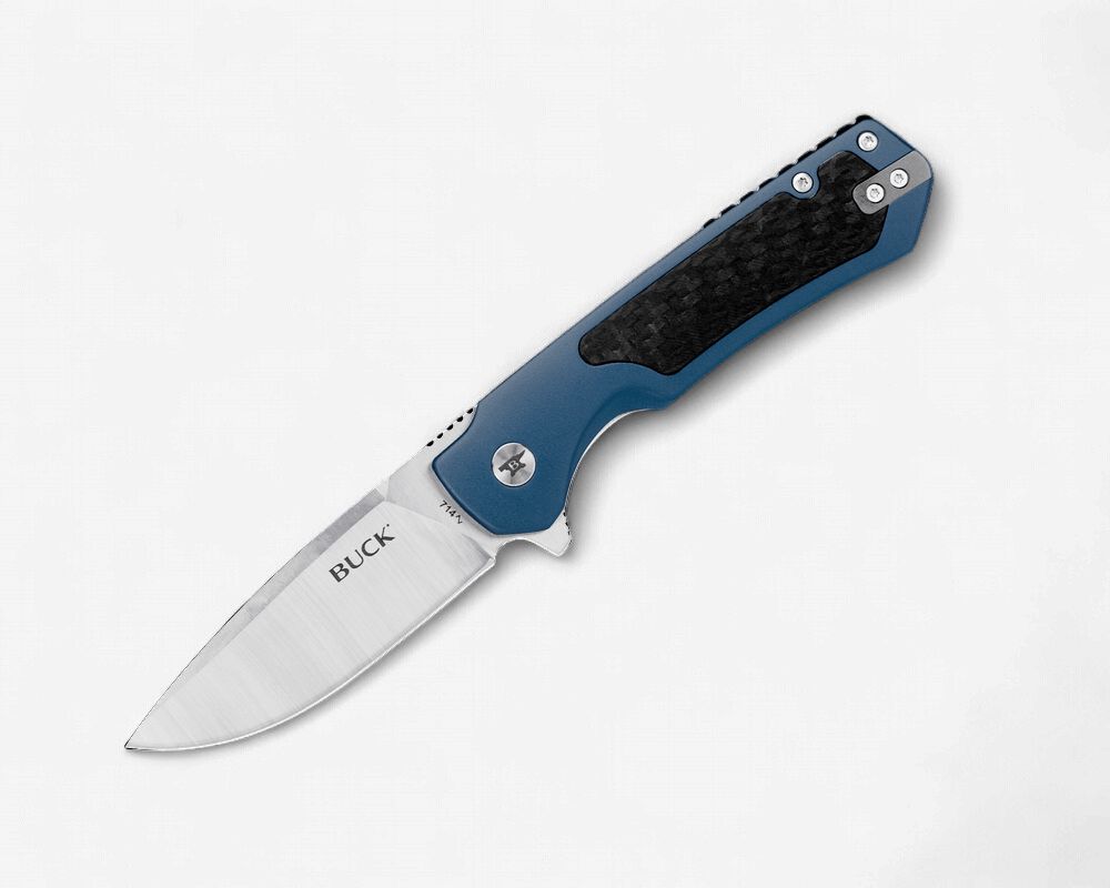 Buck Stinger Blue Carbon Fiber / Satin / D2 / DP