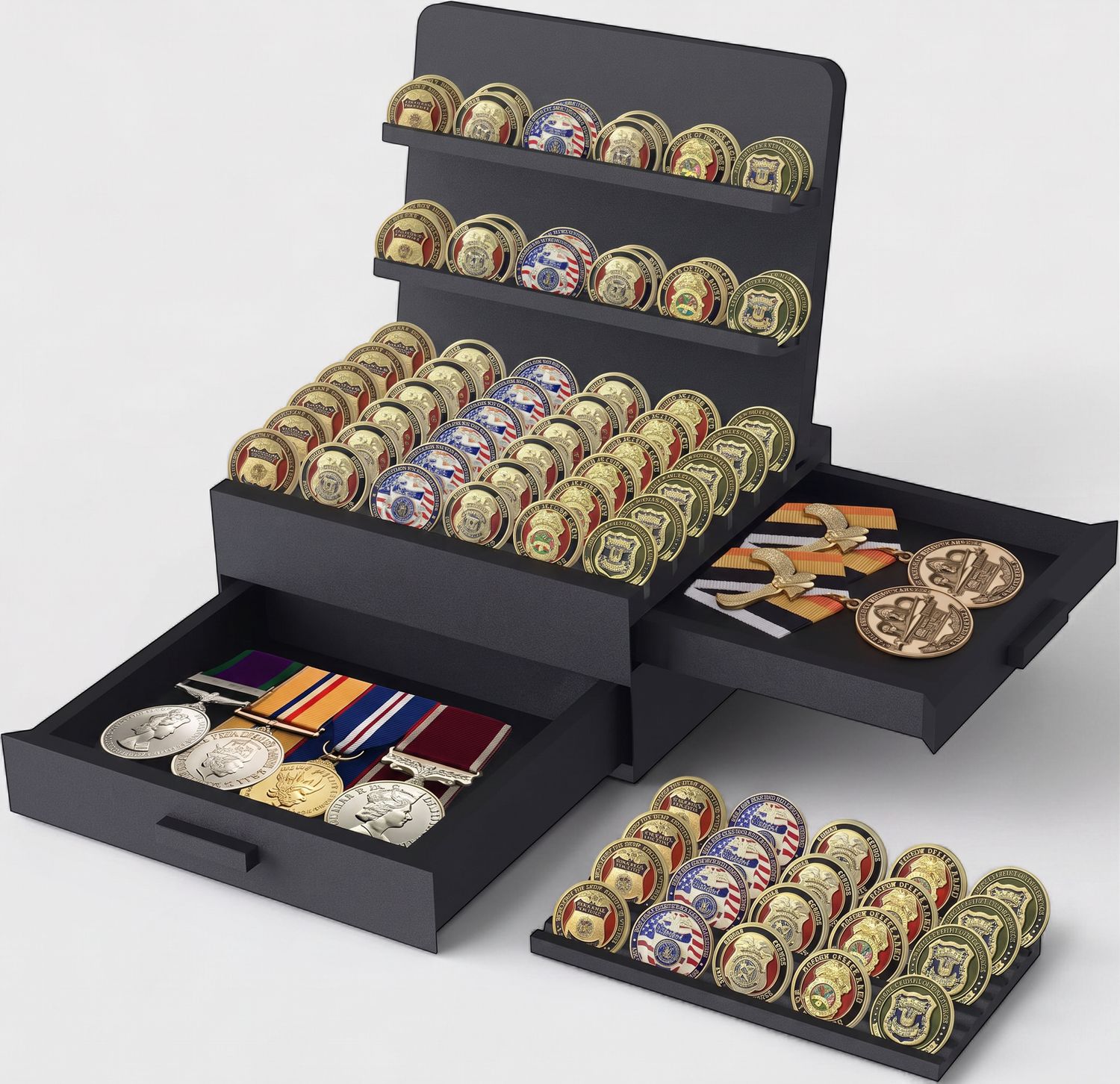 100 Challenge Coin Display