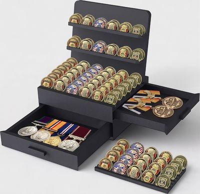 100 Challenge Coin Display