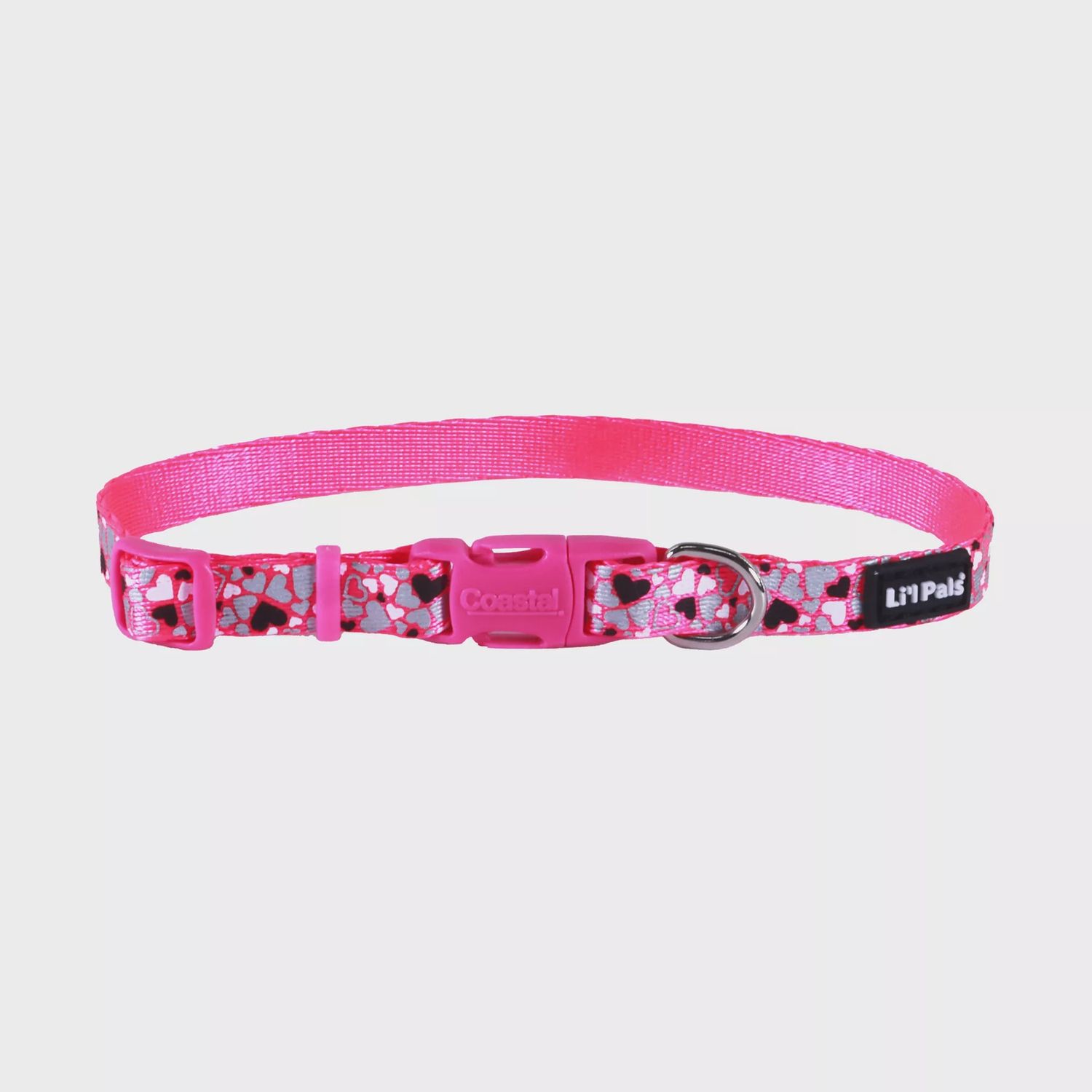Li'l Pals Pink Hearts Reflective Collar