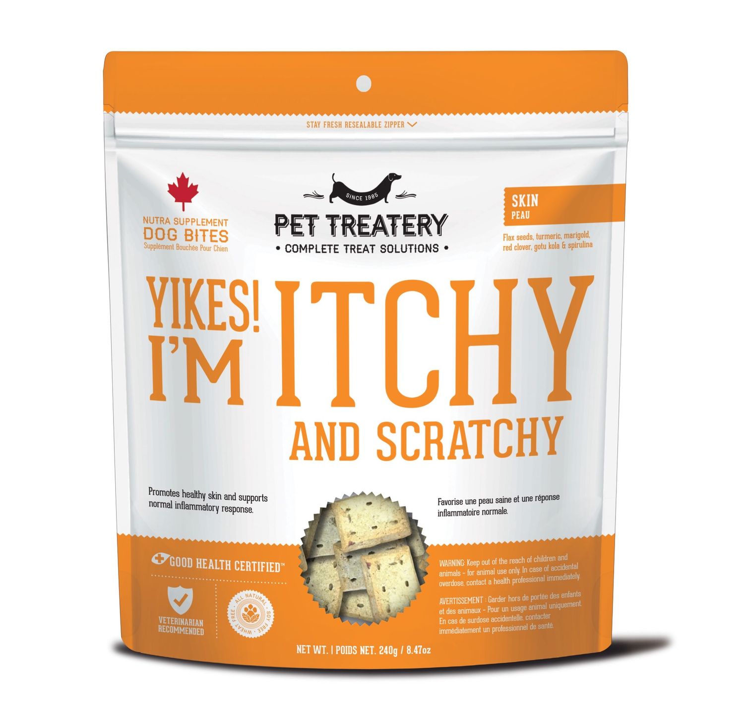 Granville Skin And Coat Treats Yikes I'M Itchy And Scratchy Dog 240g
