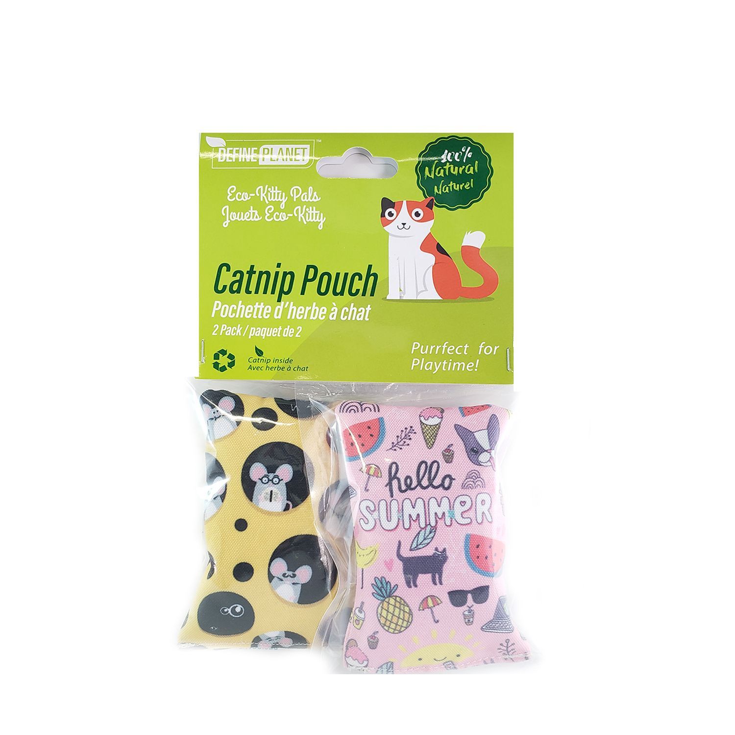 Define Planet Catnip Pouch 2 Pack Cat
