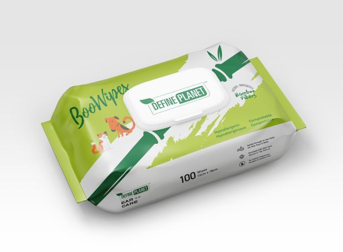 Define Planet Bamboo Fiber Ear Care Boowipes 100 Wipes Dog
