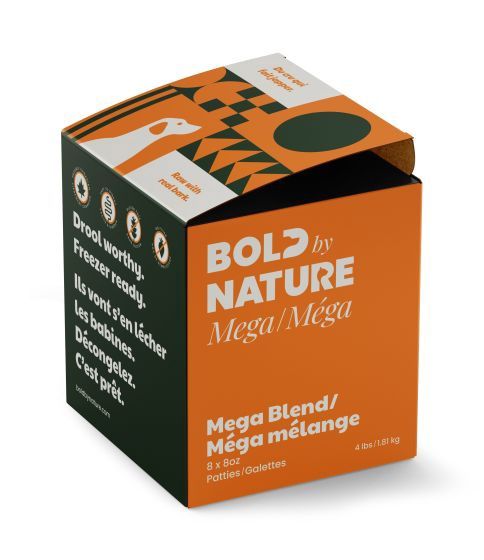 Bold By Nature, Mega, Raw Food For Dog - Mega Blend Patties 4 lb