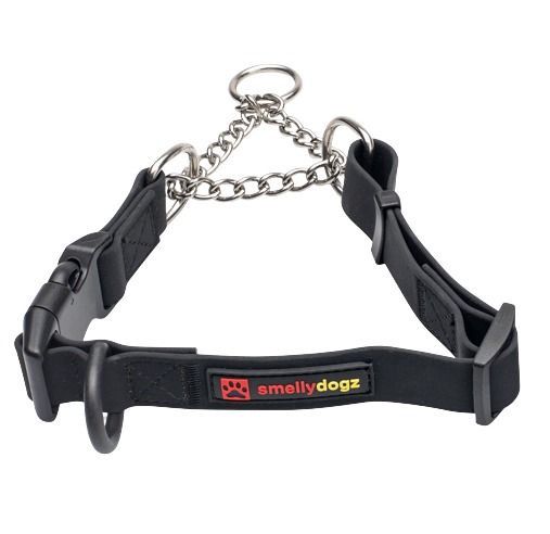SMELLYDOGZ MARTINGALE COLLAR 1" BLACK MED/LG