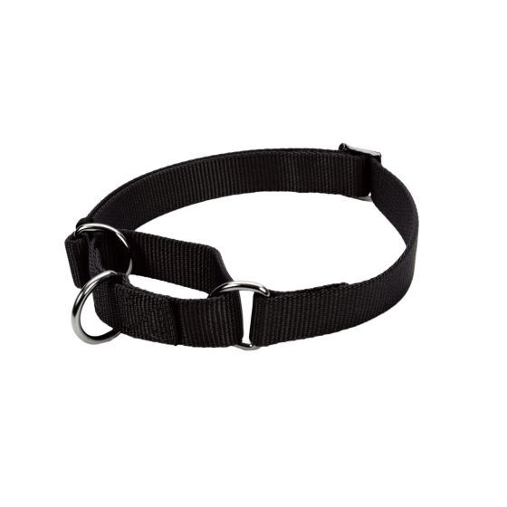 No Slip Martingale Adjustable Collar Black Dog 1pc 1x17-24in