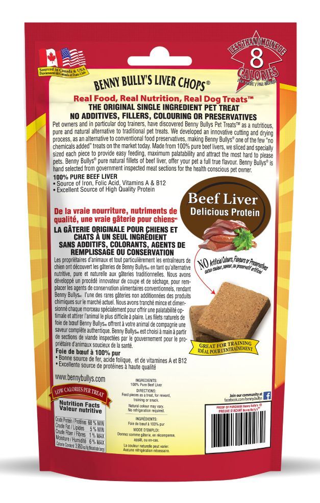 Benny Bullys Liver Chops Original Dog 500g