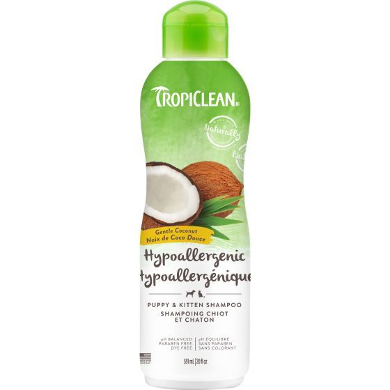 Tropiclean Gentle Coconut Hypoallergenic Puppy &amp; Kitten Shampoo, For Pets With Allergies 20Oz