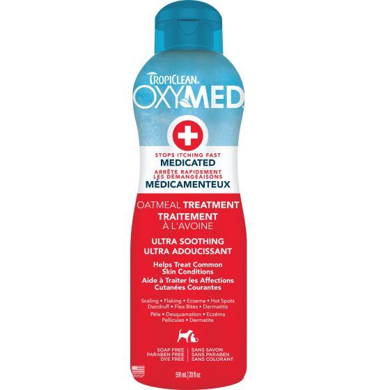 Tropiclean Oxymed Medicated Anti-Itch Pet Conditioning Treatment, Oatmeal For Itchy Skin 20Oz