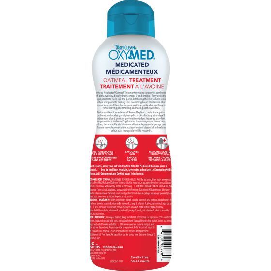 Tropiclean Oxymed Medicated Anti-Itch Pet Conditioning Treatment, Oatmeal For Itchy Skin 20Oz