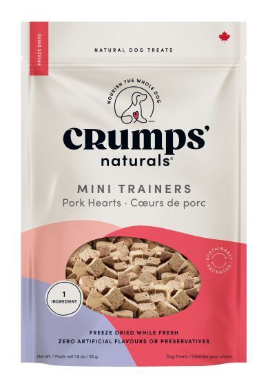 Crumps Mini Trainers Freeze Dried Pork Hearts Dog 55g