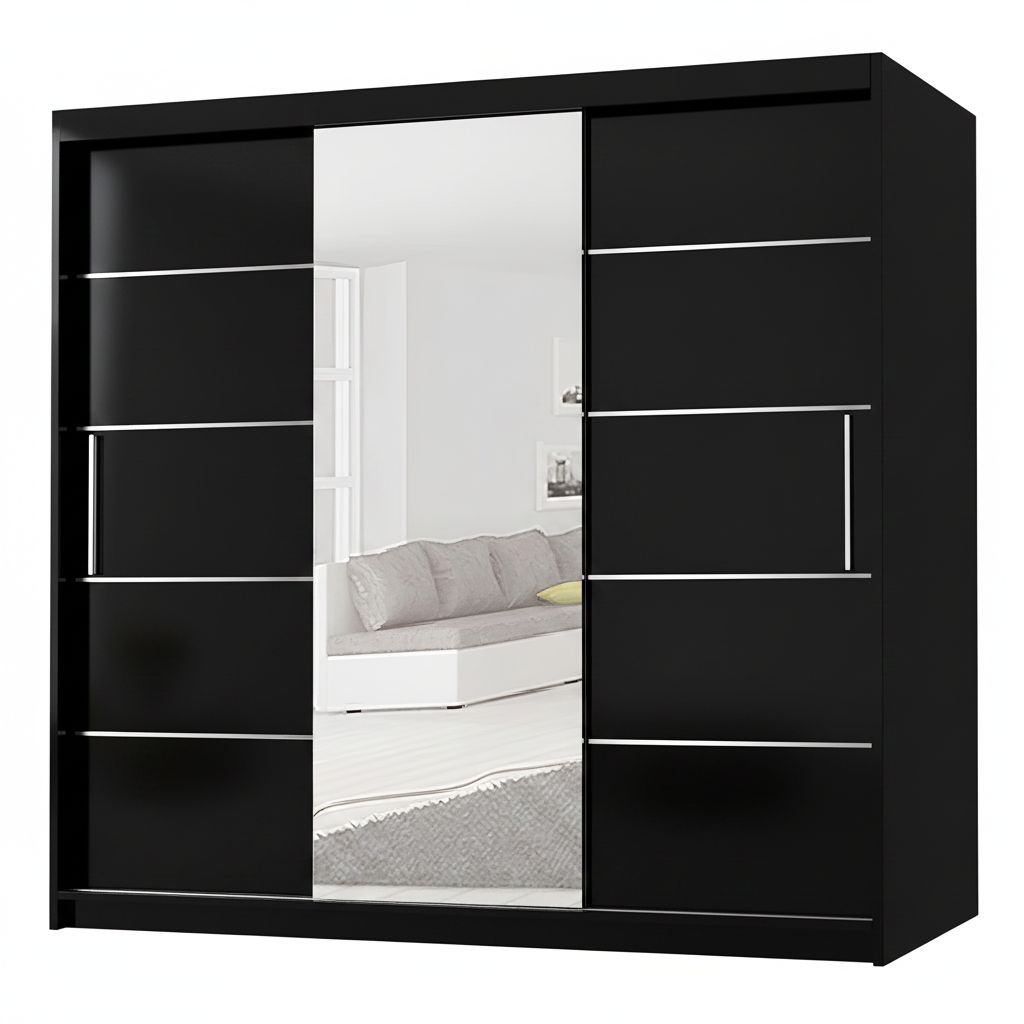 Sliding Mirrored Door Wardrobe - 250 cm