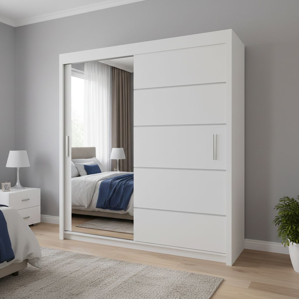 Single Mirrored Door Wardrobe - 120 cm