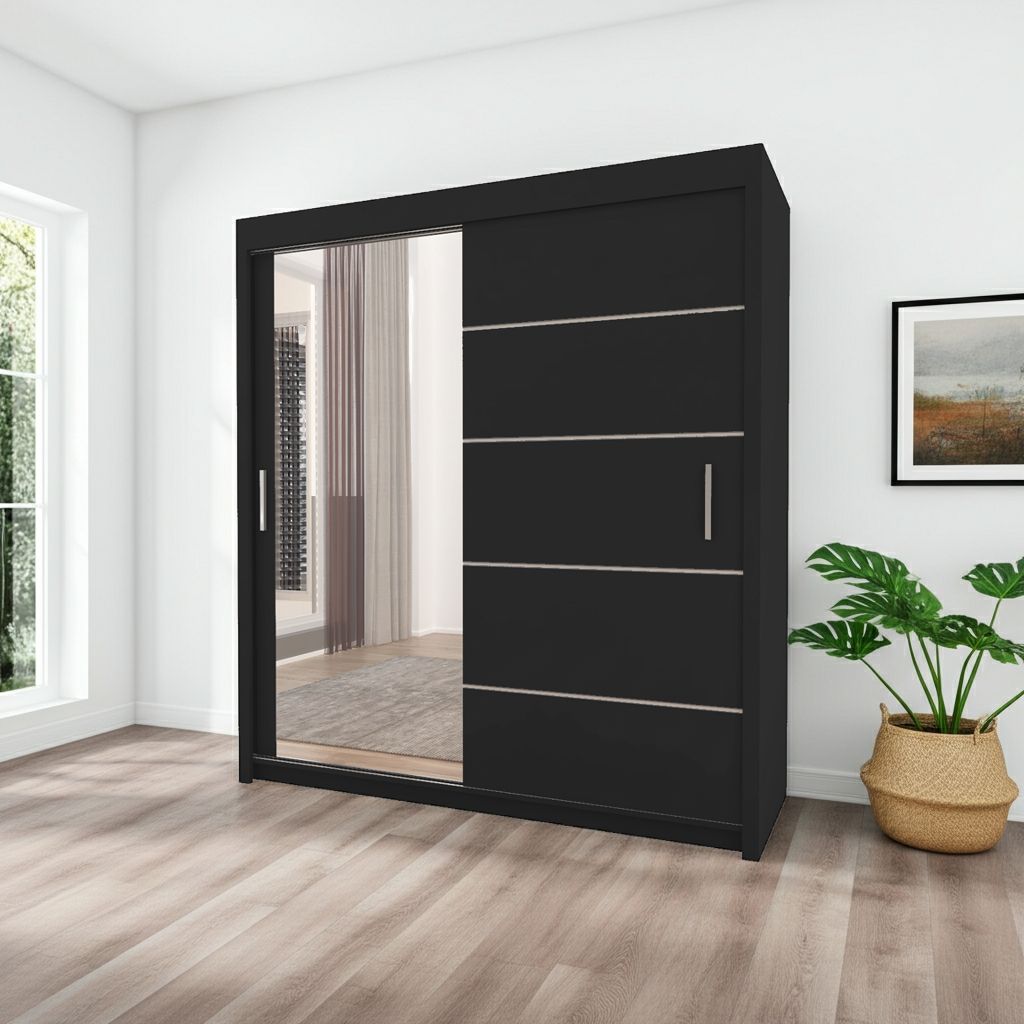 Single Mirrored Door Wardrobe - 203 cm