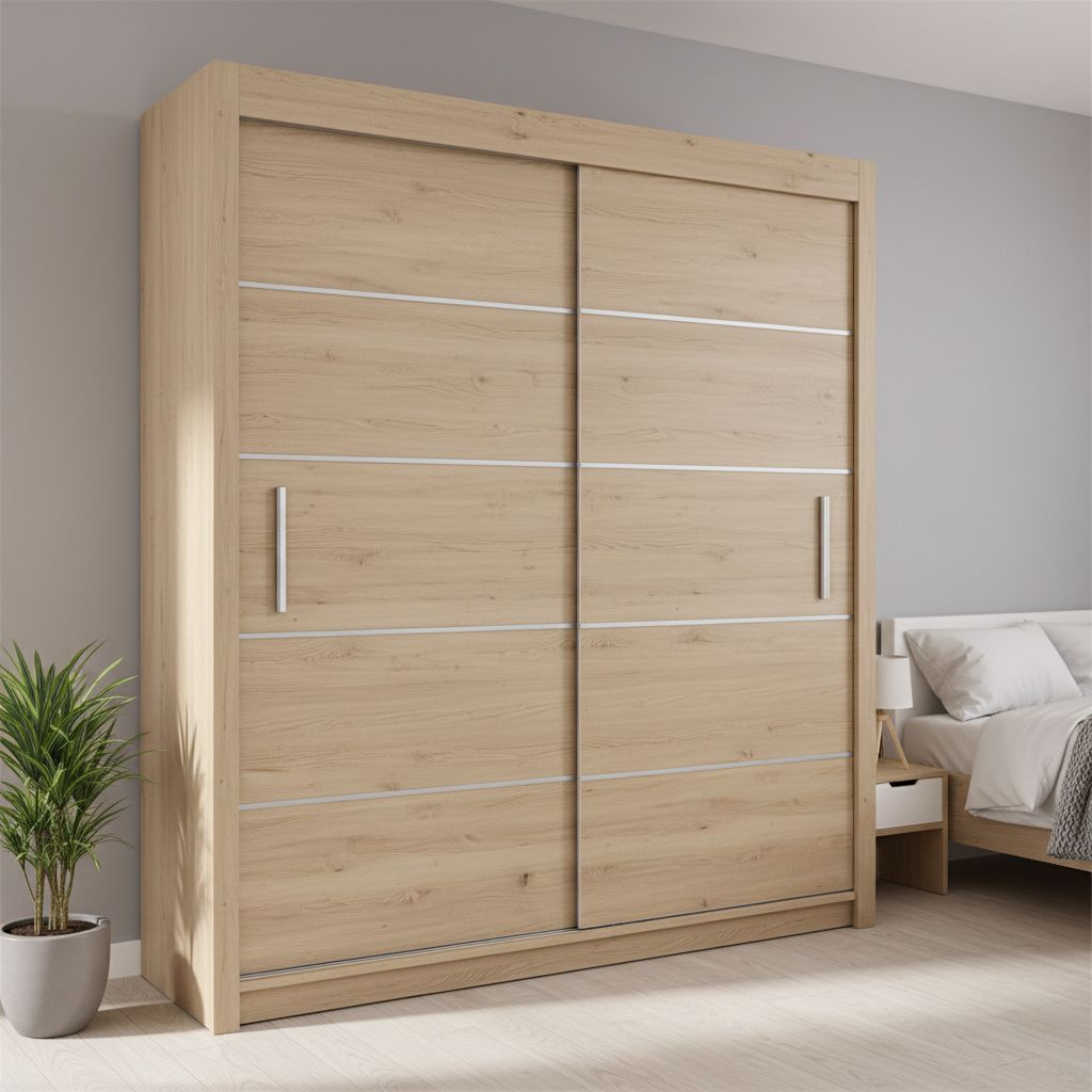 2 Door Sliding Mirror Wardrobe - Daisy | 203 cm