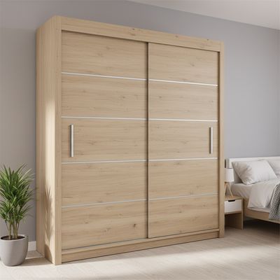 2 Door Sliding Mirror Wardrobe - Daisy | 203 cm