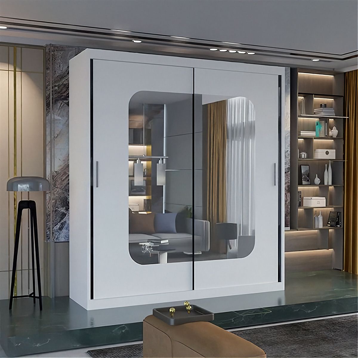 2 Door Sliding Mirror Door Wardrobe - Marika