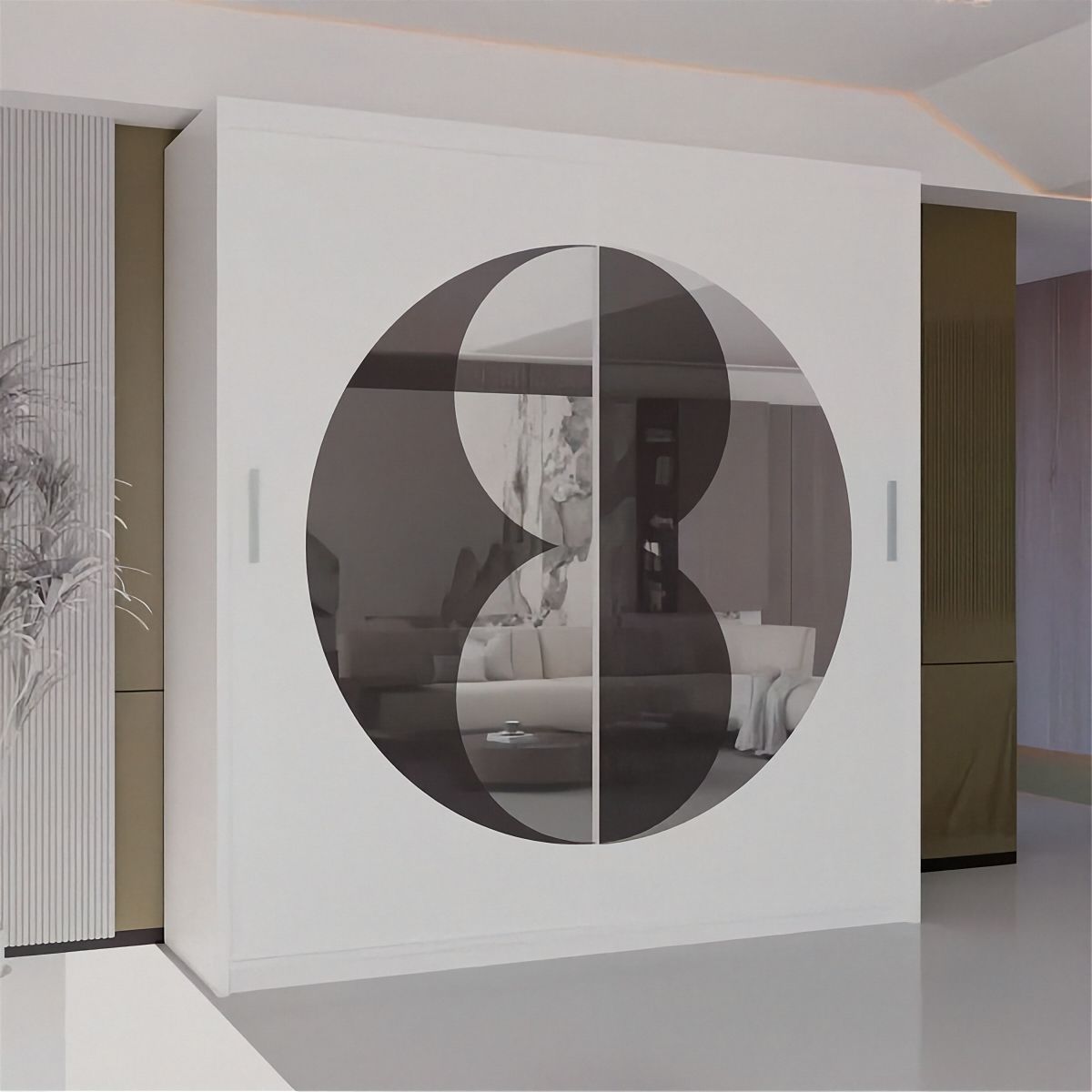 Rio Sliding Mirror 2-Door Wardrobe - 150 cm / 203 cm