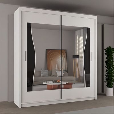 2 Door Sliding Mirror Wardrobe 120cm/150cm/180cm/203cm - Batumi