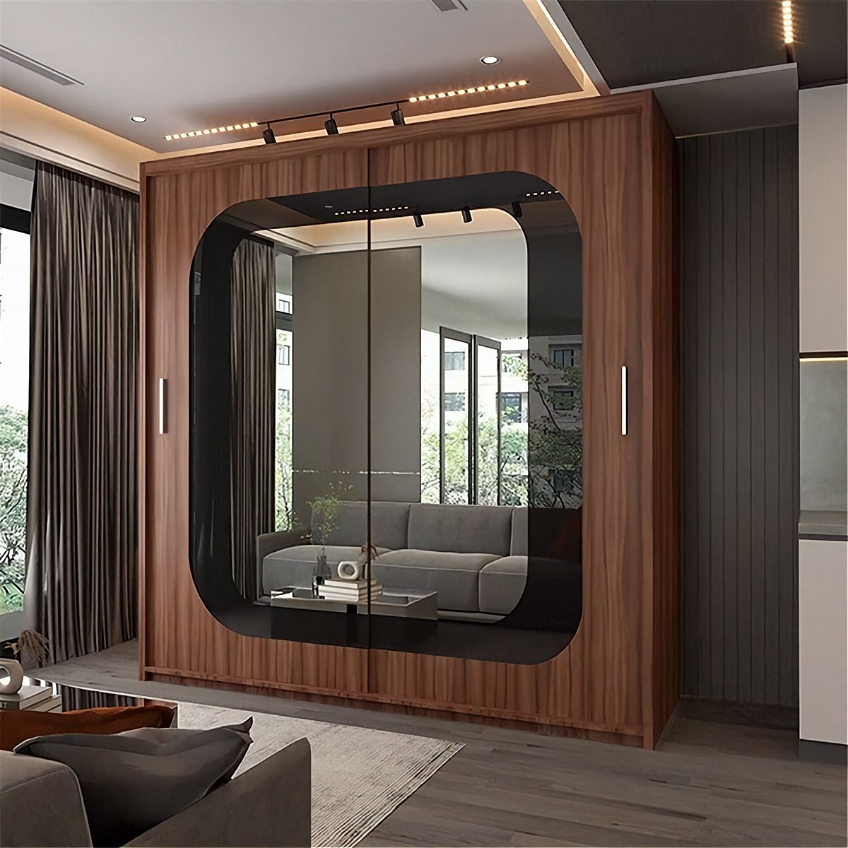 Chelsea 2 Door Sliding Mirror Wardrobe - 150 cm / 203 cm