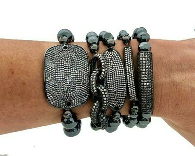 Hematite CZ Bling bracelets